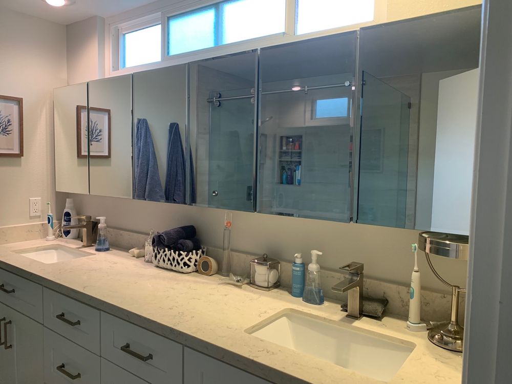 Bathroom mirror installation
